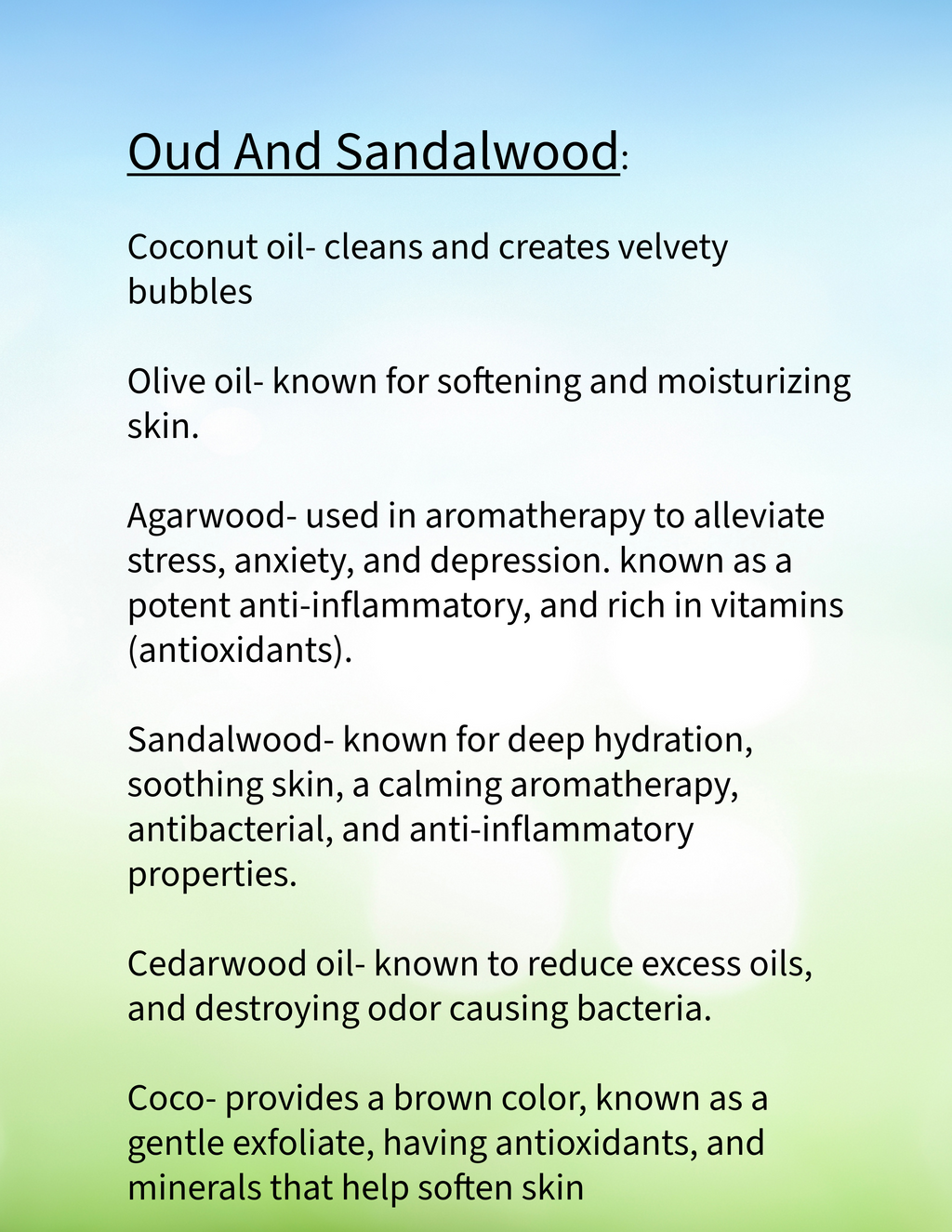 OUD and Sandalwood Bar