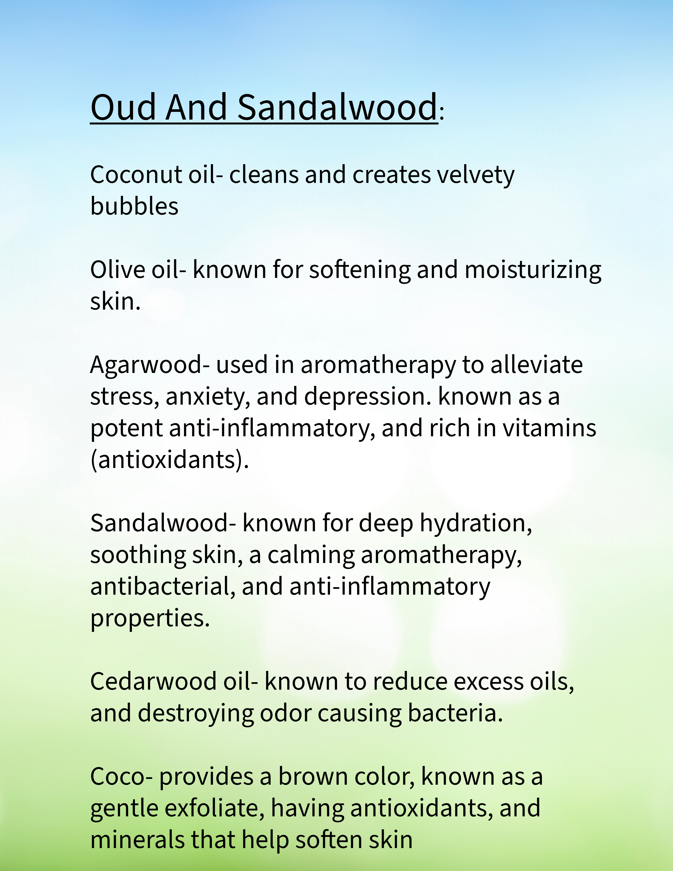 OUD and Sandalwood Bar